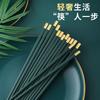 Chuangjian Palillos Nuevos Verde Morandi Ciber Populares Palillos Domésticos Hexagonales Palillos de Aleación de Color Antideslizantes y Fáciles de Limpiar