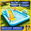 Alberca inflable para niños transfronteriza para uso en casa, piscina de pelotas oceánicas para niños, piscina de juegos con tobogán y rociador de agua para la familia