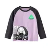 Camiseta infantil de manga longa 100% algodão com tema Força Delta, gola redonda Camiseta base Lobo Vermelho Weilong, camiseta raglan para meninos