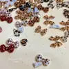 12 Grades Estampa de Leopardo Laço Joias para Nail Art Doce Cool Sexy Estilo Gravata Borboleta Coração Diamante de Resina Decoração de Unhas Atacado