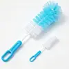 Set de Cepillos para Biberones de 2 Piezas Cepillo Limpiador para Termos Cepillo para Tetinas de Bebé Cepillo para Tazas de Mango Largo Set de Cepillos de Cerdas para Lavar Botellas