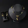 Moda de Oriente Medio Heyin de Dos Piezas Transfronteriza Encanto Traje de Bola Cuentas Doradas Collar de Dubái Aretes para Mujer