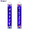 Velas de Aniversário Novas Transfronteiriças Tema de Aniversário Decoração de Cena Porta a Porta Couplets Atmosfera Festiva Cortina de Porta Bandeira Pendurada
