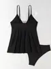 2026 Transfronterizo Nuevo Amazon Moda Bikini de Baño con Cortes Divididos Look Conservador Adelgazante Conjunto de Bikini con Tirantes