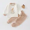 Conjunto de ropa interior térmica de otoño para bebé, capa base de terciopelo suave, estilo primavera y otoño, ropa para bebé, pijama de dos piezas separado