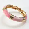 Em Estoque Fornecimento Direto da Fábrica Pulseiras Esmaltadas Color Block, Braceletes Simples Estilo Ins Banhados a Ouro, Atacado de Joias de Nicho