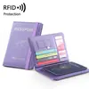 Pasaporte de Amazon Transfronterizo Anti-Magnético Piel de PU RFID Ranura para Múltiples Tarjetas Portapaseporte Documentos de Pasaporte Bolsa para Pasaporte