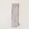 Meias Masculinas de Cinco Dedos, Meias de Algodão Finas Respiráveis de Verão com Dedos Separados, Meias Longas Simples para Negócios, Meias Casuais Versáteis que Não Causam Odor nos Pés