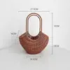 Bolso Tejido a Mano Cesta Bolso de Mano Souvenir Almacenamiento de Bolsos Paja Mimbre Cesta de Ratán Cesta de Imitación de Ratán Cesta de Flores de Mimbre