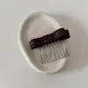 Presilha de banana com laço de bolinhas estilo coreano para mulheres, presilha de garra para rabo de cavalo alto, presilha vertical para a parte de trás da cabeça, presilha para penteado com toque de alta qualidade