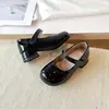 Zapatos Mary Jane dulces para niñas, nuevo estilo primavera y otoño 2026, zapatos de piel charol para niñas con tacón grueso, estilo universitario, zapatos de piel con hebilla