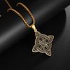 Nuevo collar eslavo de acero inoxidable con colgante de nudo celta irlandés vikingo retro para hombre de Temu transfronterizo