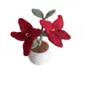 Planta en Maceta de Flor de Madreselva, Producto Terminado, Ramo Tejido Puramente Hecho a Mano, Decoración del Hogar, Flores Artificiales de Ganchillo, Regalo Tejido