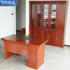 Mobiliário de escritório com folheado de pintura combinação de mesa e cadeira de chefe mesa de presidente atmosférica com armário mesa de escritório