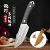 Cuchillo para carne forjado a mano, Cuchillo portátil para deshuesar y cortar para exteriores, Cuchillo para carne y fruta con funda de cuero, Al por mayor
