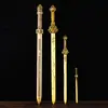Espada Quatro Bestas Sagradas de Latão Sala de Estar Estudo Mesa Latão Espada Jingzheng Grande Decoração de Entrada Retrô Acessório Artesanato
