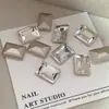 Rhinestones Blancos de Espalda Puntiaguda para Uñas, Deslumbrantes Rhinestones de Vidrio Blancos Transparentes Gruesos Cuadrados Irregulares con Forma de Corazón en Forma de Caramelo de Roca para Decoración de Uñas