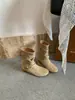 2026 Modernas de Moda Chic Otoño Nuevo Estilo Estilo Coreano Punta Redonda Aumentadoras de Altura Botas para Pantalón Botines Cortos Casuales Versátiles para Mujer Mujer