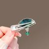 Pinza de Pelo con Borla de Abanico de Flor de Durazno Antigua Pinza de Pato Vintage Elegante para Mujer Pinza Lateral para Flequillo Pinza para Cabello Roto Tocado