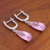 Nuevos Aretes Transfronterizos de Zirconia Oro Rosa, Hebillas para Oreja, Aretes, Populares Creativos Europeos y Americanos, Aretes Grandes en Forma de Pera Gota de Agua