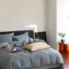 Luz Suave do Pôr do Sol Luxo Novo Modelo Importado da Áustria Lenzing Tencel Conjunto de Quatro Peças Cor Sólida Bicolor Morandi Roupa de Cama.