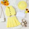 Conjunto de varias piezas de camisola, chaleco multicolor, falda plisada y sombrero para niñas de estilo europeo y americano de Amazon.