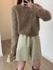 Pantalones cortos de cuero PU para mujer, otoño e invierno, corte A, cintura alta, adelgazantes, holgados, de pierna ancha, ropa exterior, pantalones cortos casuales versátiles