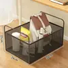Cesta de Armazenamento de Ferro com Rodas para Sala de Estar de Casa Roupas Diversos Cesta de Malha Móvel Prateleira de Armazenamento de Grande Capacidade de Chão