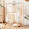 Perchero para Ropa de Niños Madera de Haya de Pie Perchero para Abrigos de Dormitorio Almacenamiento Vertical de Ropa para el Hogar Perchero Simple para Secar Ropa