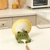 Estante para ollas con forma de animal de caricatura, portautensilios para encimera, organizador de encimera de cocina para ollas, sartenes y tablas de cortar, solución de almacenamiento creativa y linda