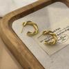 Pendientes de Aro Dorados de Diseño Nicho Otoño e Invierno Pendientes Elegantes Tendencia Celebridad de Internet Pendientes Elegantes Simples
