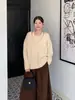 Tejido de Estilo Perezoso para Mujer Nuevo Otoño e Invierno Holgado Suave Ceroso Tejido de Punto Chaleco Rojo de Gama Alta Top de Dos Piezas