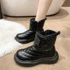 Botas de neve para mulheres forradas com fleece espessadas à prova de frio pele integrada 2023 novo estilo western de inverno à prova d'água antiderrapante sapatos de algodão
