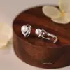 Pendientes de Perla con Forma de Corazón de Plata S925 para Mujer, Pendientes de Lujo de Alta Gama, Accesorios de Moda Versátiles, Joyería para Orejas de Plata al por Mayor