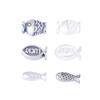 S925 prata esterlina retro novo estilo chinês cruz pequenas contas de peixe koi contas de prata acessórios acessórios de peixe diy feito à mão
