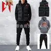Conjunto de Tres Piezas de Sudadera Chaleco Casual de Moda para Hombre y Mujer Otoño e Invierno Traje Deportivo Estampado de Terciopelo Europeo y Americano Listo para la Venta