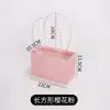 Bolsa tote rectangular repujada de macarrón bolsa para arreglos florales