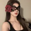 Máscara de flor negra, accesorio de disfraz para baile de máscaras, máscara de media cara para fiesta/fiesta anual, antifaz, máscara nocturna de maquillaje.