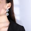 Pendientes de margaritas pequeñas para mujer, nuevos pendientes europeos y americanos con microincrustaciones de circonitas rojas, amarillas y azules, estilo vintage de la industria pesada.
