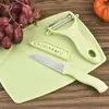 Juego de Tres Piezas de Cuchillo para Fruta, Cuchillo para Fruta de Acero Inoxidable, Juego de Tabla de Cortar, Pelador, Gadgets de Cocina, Juego de Tres Piezas de Pelador de Melón
