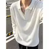 Camisa Polo Cómoda y Relajada Estilo Old Money para Hombre 2026 Otoño/Invierno Nueva Marca de Moda Cuello en V Holgado Top Versátil Hombre