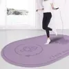 Alfombra de Entrenamiento de Terciopelo de Cristal Alfombra de Yoga para el Hogar Interior Antideslizante Silenciosa Ovalada Alfombrilla de Piso para Saltar la Cuerda Fitness Alfombrilla Aislante de Sonido Amortiguadora de Impactos