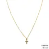 Collar de Cadena Fina Dorada con Cruz Pequeña de Piedra Preciosa para Mujer, Estilo Ins de Lujo Ligero de Nicho, Cadena para Clavícula de Moda Dulce y Fresca con Personalidad