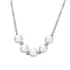 Collar con colgante de perla de acero de titanio para mujer, cadena de clavícula de lujo, ligera y de alta gama, estilo frío y moderno, 2023