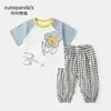Conjunto de Panda Kaka para Niños Ropa de Verano Infantil Conjunto de Dos Piezas de Verano para Niñas Body de Bebé Ropa de Verano para Bebé Moderno