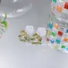 Pendientes de Flor Dulce Pequeña Fresca de Aguja de Plata 925 para Mujer Estilo Ins Nicho Elegantes Pendientes de Gama Alta Pendientes Joyería Al por Mayor