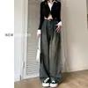 Jeans Wide Leg Feminino Outono e Inverno 2024 Novo Estilo Pequeno Preguiçoso Cintura Alta Retro Solto com Forro de Lã Calça Reta