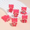 Urso Morango Estéreo Fofo Acessórios de Resina DIY Cola de Chantilly Capa de Celular Adorno de Cabeça Grampo de Cabelo Pequenos Enfeites de Carro