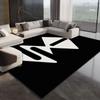 Estilo francés lujo ligero sala de estar alfombra completa blanco y negro abstracto minimalista sofá mesa de centro alfombra cama y desayuno dormitorio manta de mesita de noche