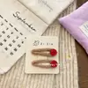 Novo Estilo Coreano Outono e Inverno Grampo de Cabelo de Lã Gota d'Água Fofo Botão Presilha BB Grampo Lateral Versátil Presilha Lateral Doce